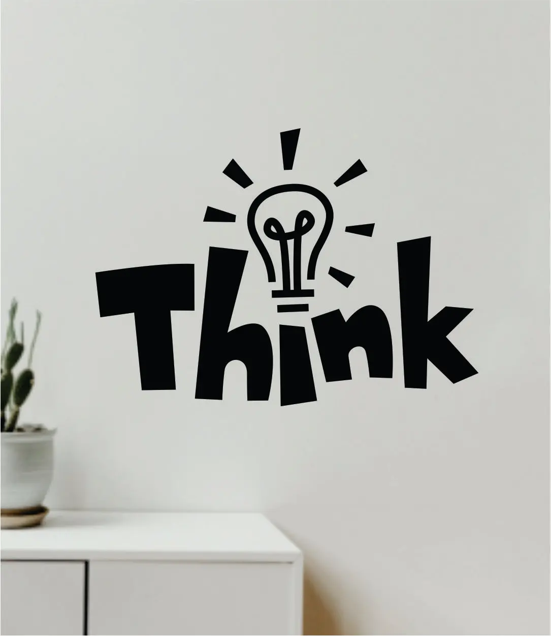 Think Light Bulb Quote Decal Sticker Wall Vinyl Art Home Room Decor Teacher School Classroom Learn Science Nursery Teen Kids Baby 1