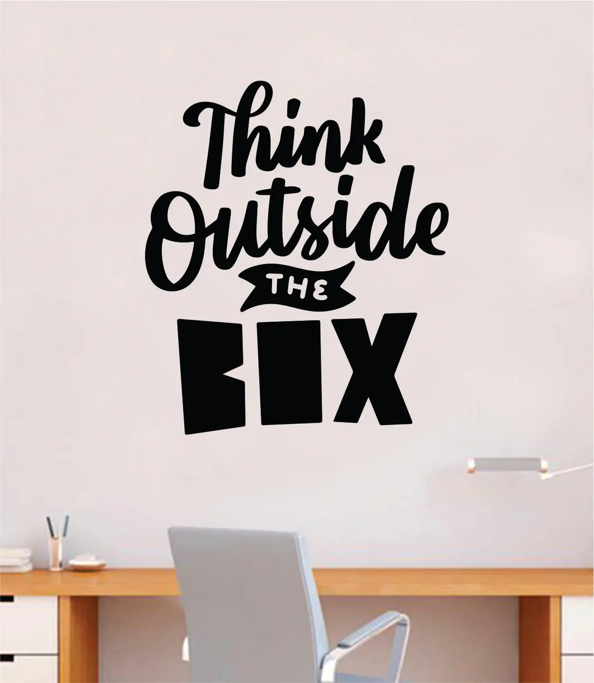 Think Outside The Box V3 Wall Decal Sticker Home Decor Vinyl Art Bedroom Teen Inspirational Quote Cute School Nursery Baby Kids Science 1