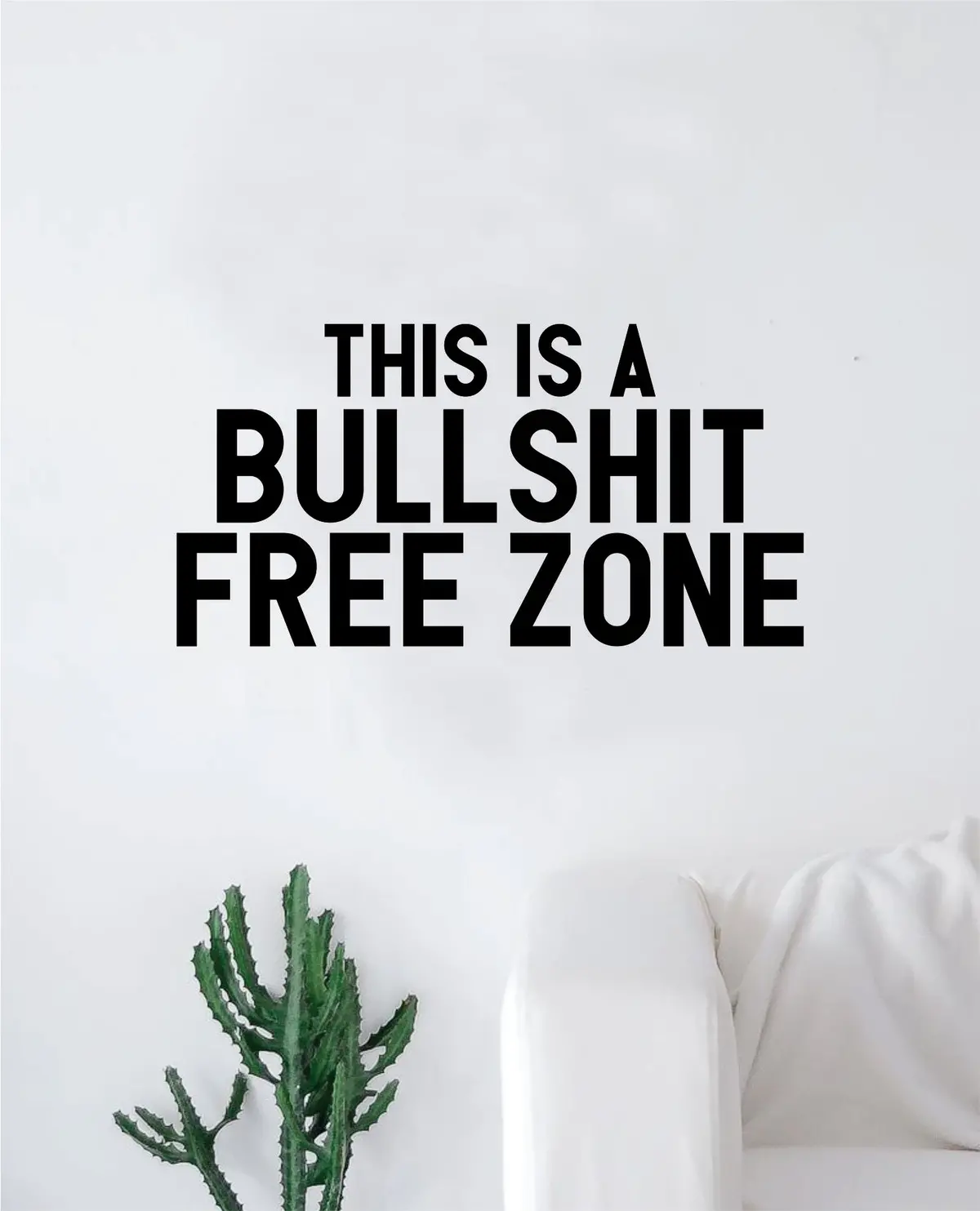 Bs Free Zone Quote Wall Decal Sticker Bedroom Home Room Art Vinyl Inspirational Funny 1