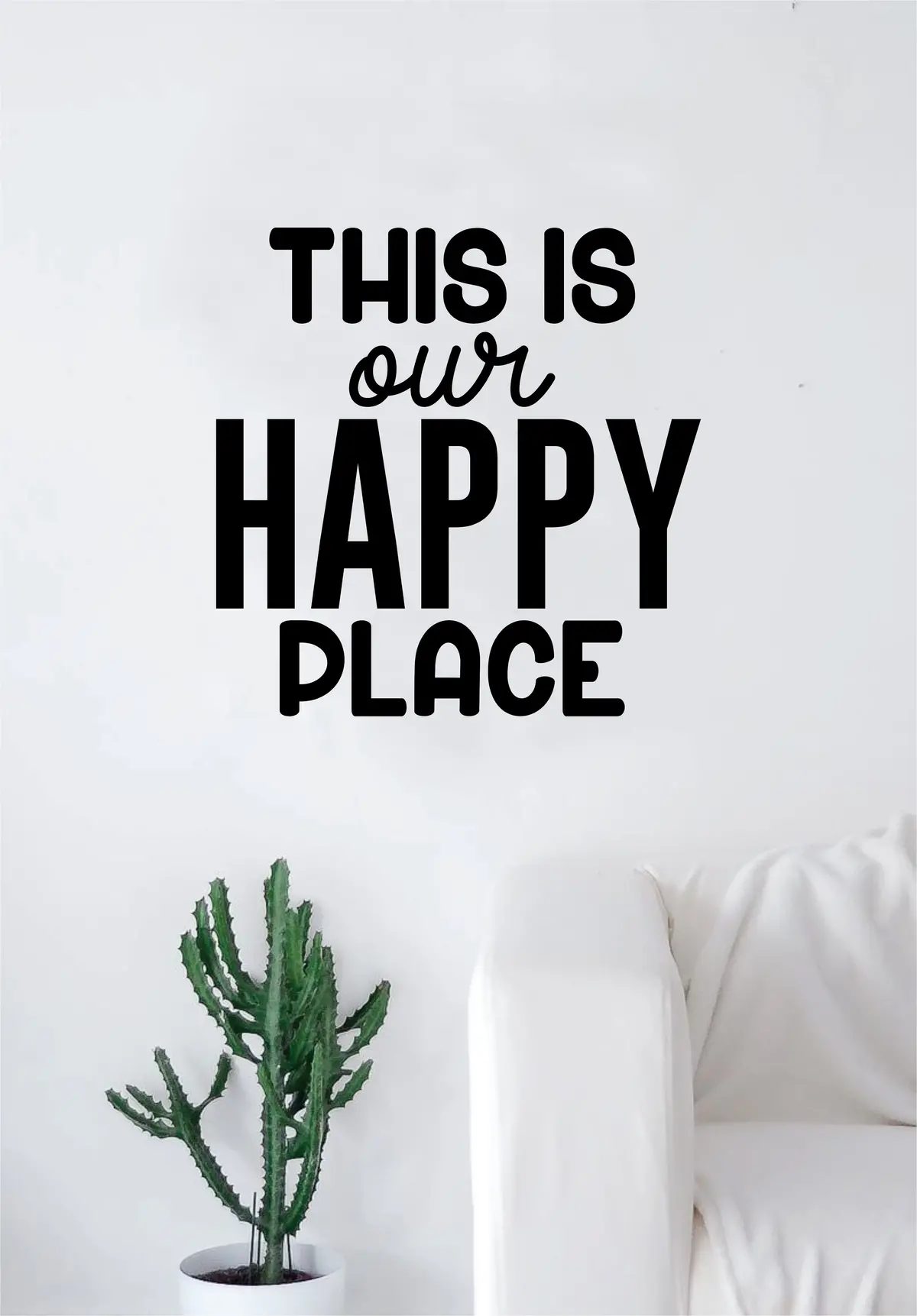 This Is Our Happy Place V2 Quote Decal Sticker Vinyl Wall Room Decor Decoration Art Family Home 1