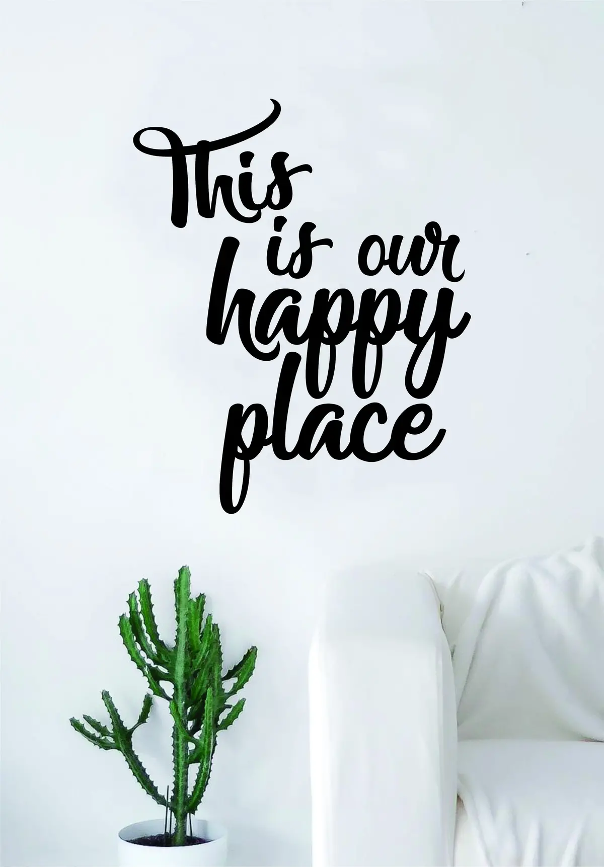 This Is Our Happy Place Quote Decal Sticker Vinyl Wall Room Decor Decoration Art Family Home 1