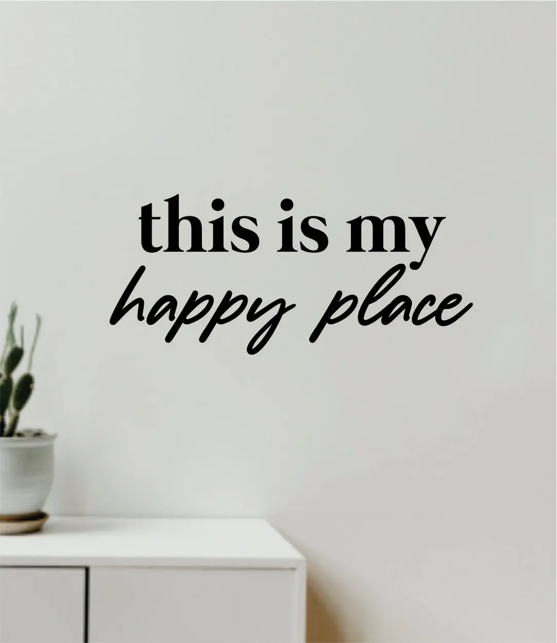 This Is My Happy Place Decal Sticker Quote Wall Vinyl Art Wall Bedroom Room Home Decor Inspirational Teen Baby Nursery Girls Playroom School Family Apartment 1