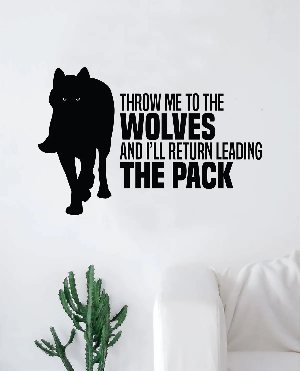 Throw Me To The Wolves V2 Quote Fitness Health Decal Sticker Wall Vinyl Art Wall Bedroom Room Decor Wolf Motivation Inspirational Gym Beast Animals 1