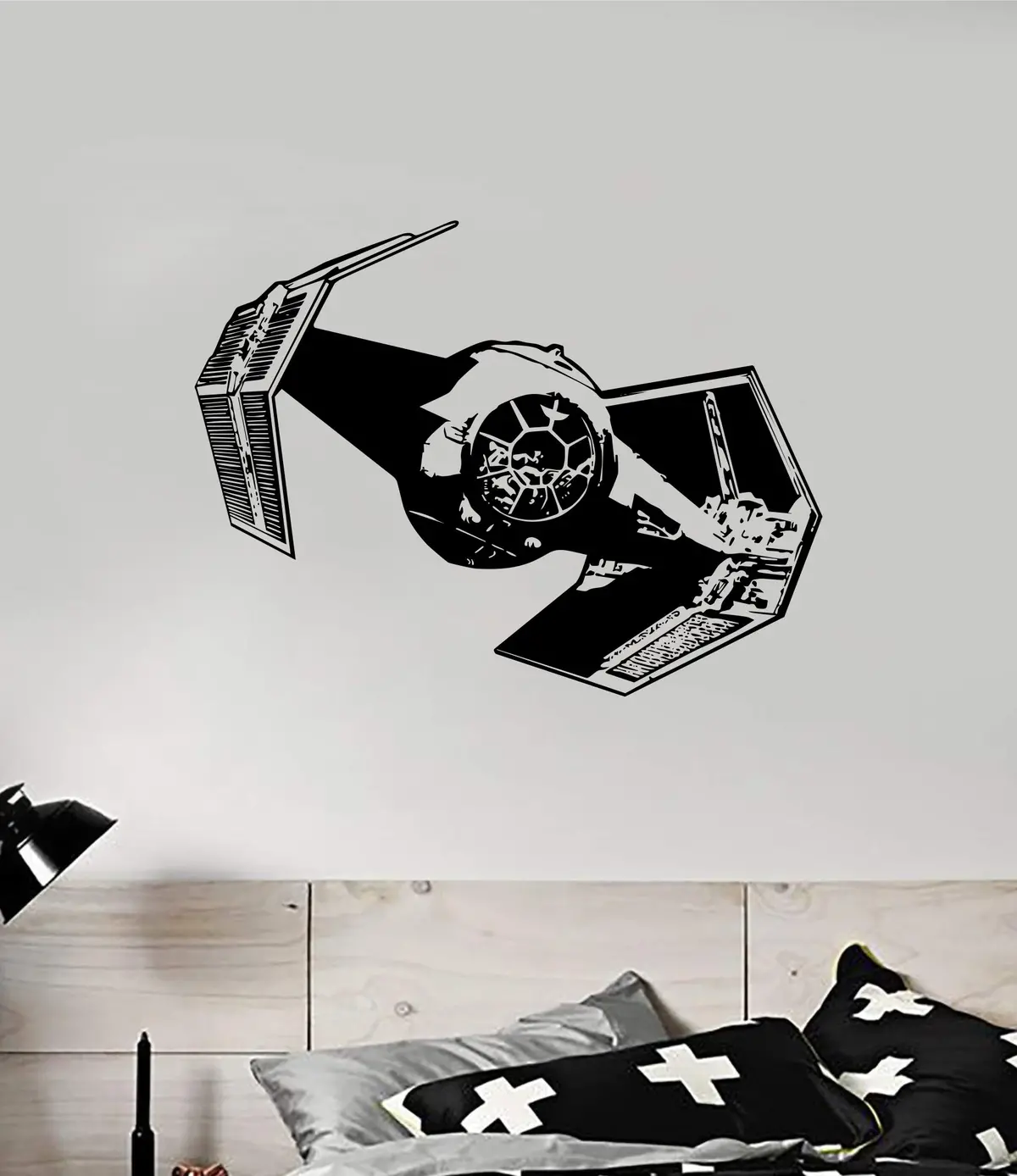 Tie Fighter Star Wars Imperial Decal Sticker Wall Vinyl Decor Art Room Teen Kids Movies Darth Vader Yoda Skywalker C3p0 Jedi Dark Side 1
