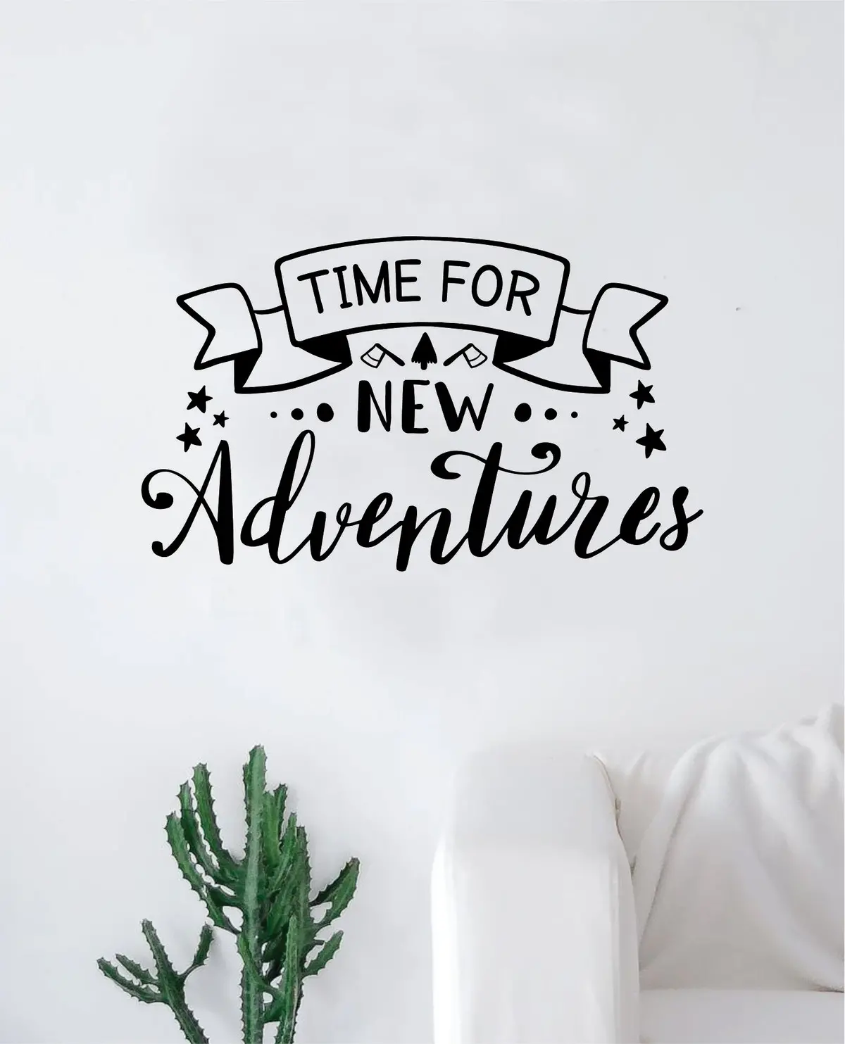 Time For New Adventures Decal Sticker Wall Vinyl Art Wall Bedroom Room Home Decor Inspirational Teen Nursery Travel 1