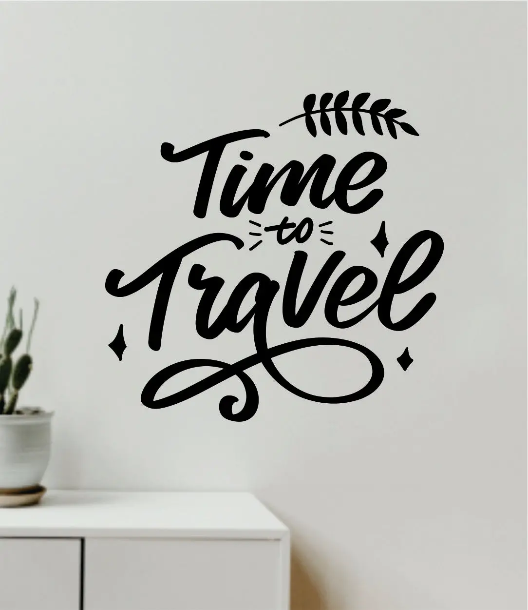 Time To Travel V2 Decal Sticker Quote Wall Vinyl Art Wall Bedroom Room Home Decor Inspirational Teen Baby Nursery Girls Playroom School Adventure Wanderlust 1