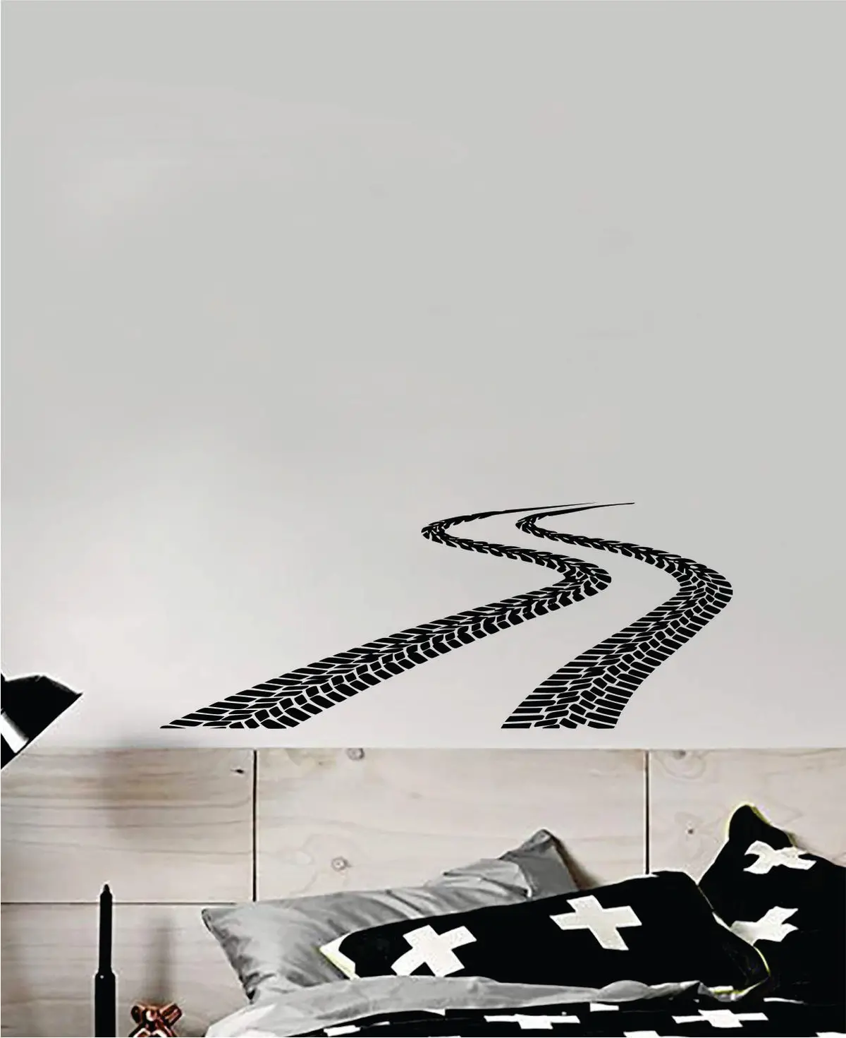 Tire Marks Wall Decal Sticker Vinyl Art Bedroom Room Decor Teen Inspirational Kids Boy Girl Teen Baby Nursery Car Truck Race 1