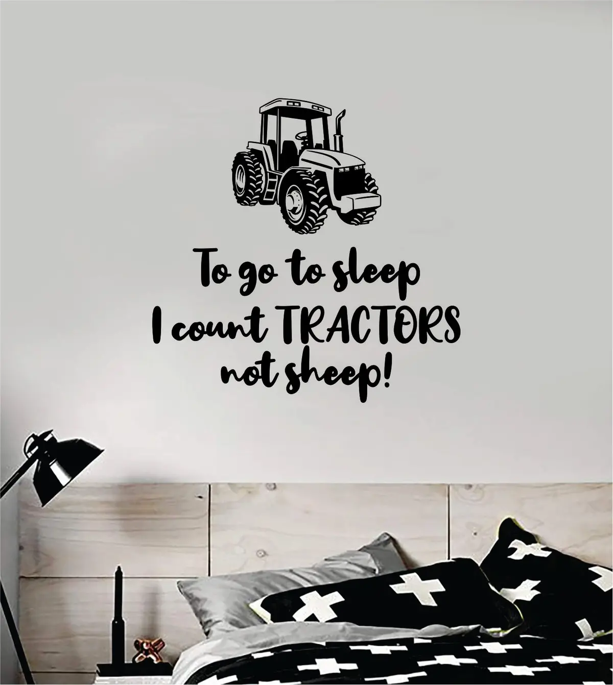 Sleep Tractors Sheep Wall Decal Sticker Vinyl Art Bedroom Room Decor Teen Quote Inspirational Baby Nursery Son Daughter Kids Farm 1
