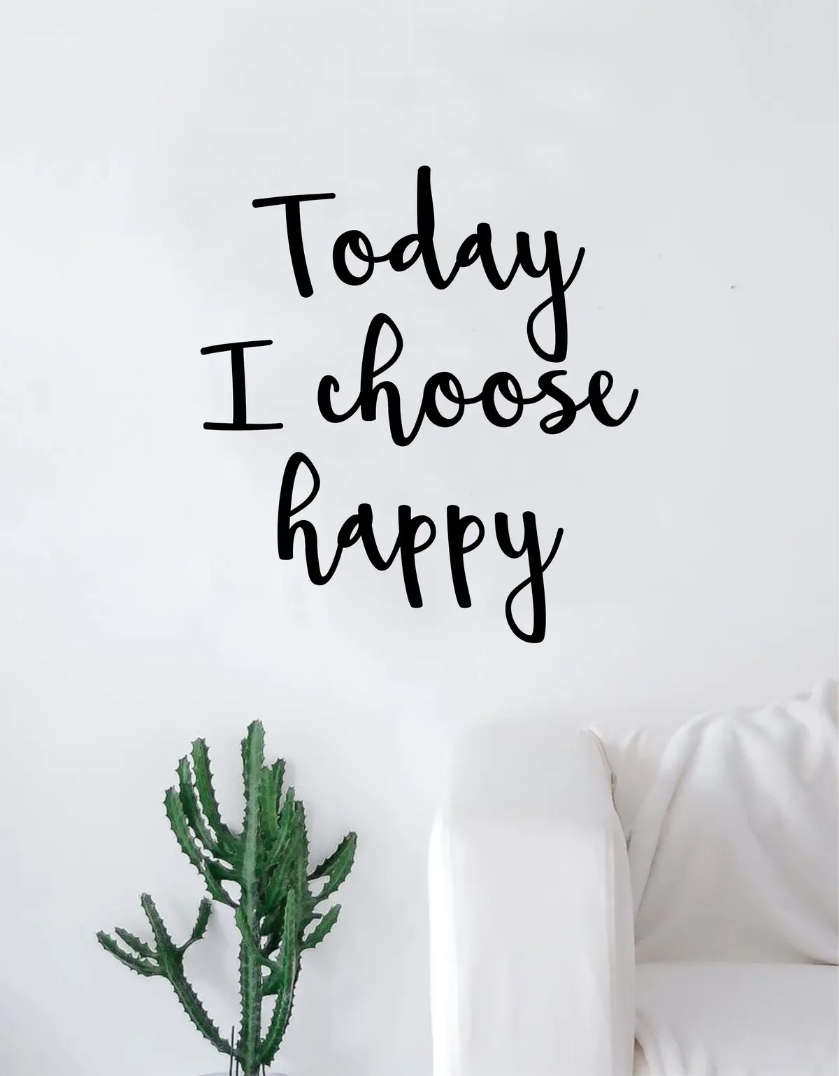 Today I Choose Happy Quote Wall Decal Sticker Room Art Vinyl Inspirational Decor Happiness 1