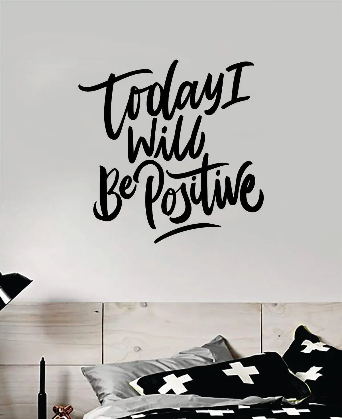 Today I Will Be Positive Wall Decal Sticker Bedroom Room Art Vinyl Inspirational Teen Kids Baby Nursery Girls School Good Vibes 1