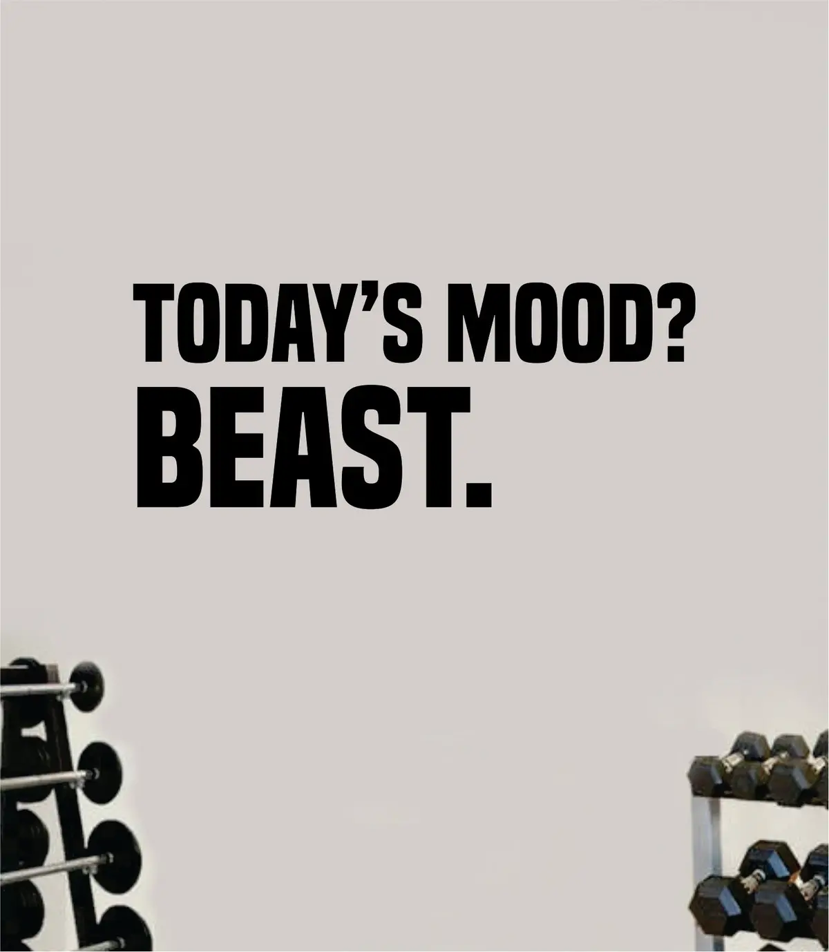 Today's Mood Beast Fitness Gym Wall Decal Home Decor Bedroom Room Vinyl Sticker Art Teen Work Out Quote Beast Strong Inspirational Motivational Health School 1