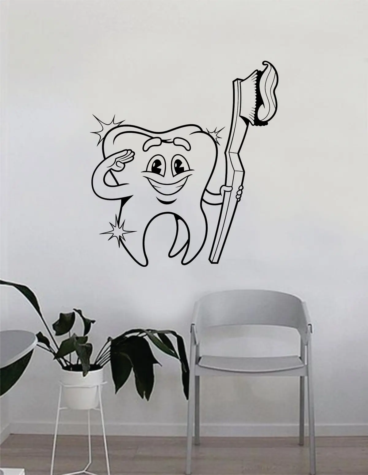 Tooth And Tooth Brush Dentist Dental Quote Wall Decal Sticker Room Bedroom Art Vinyl Inspirational Decor Motivational Inspirational Office 1