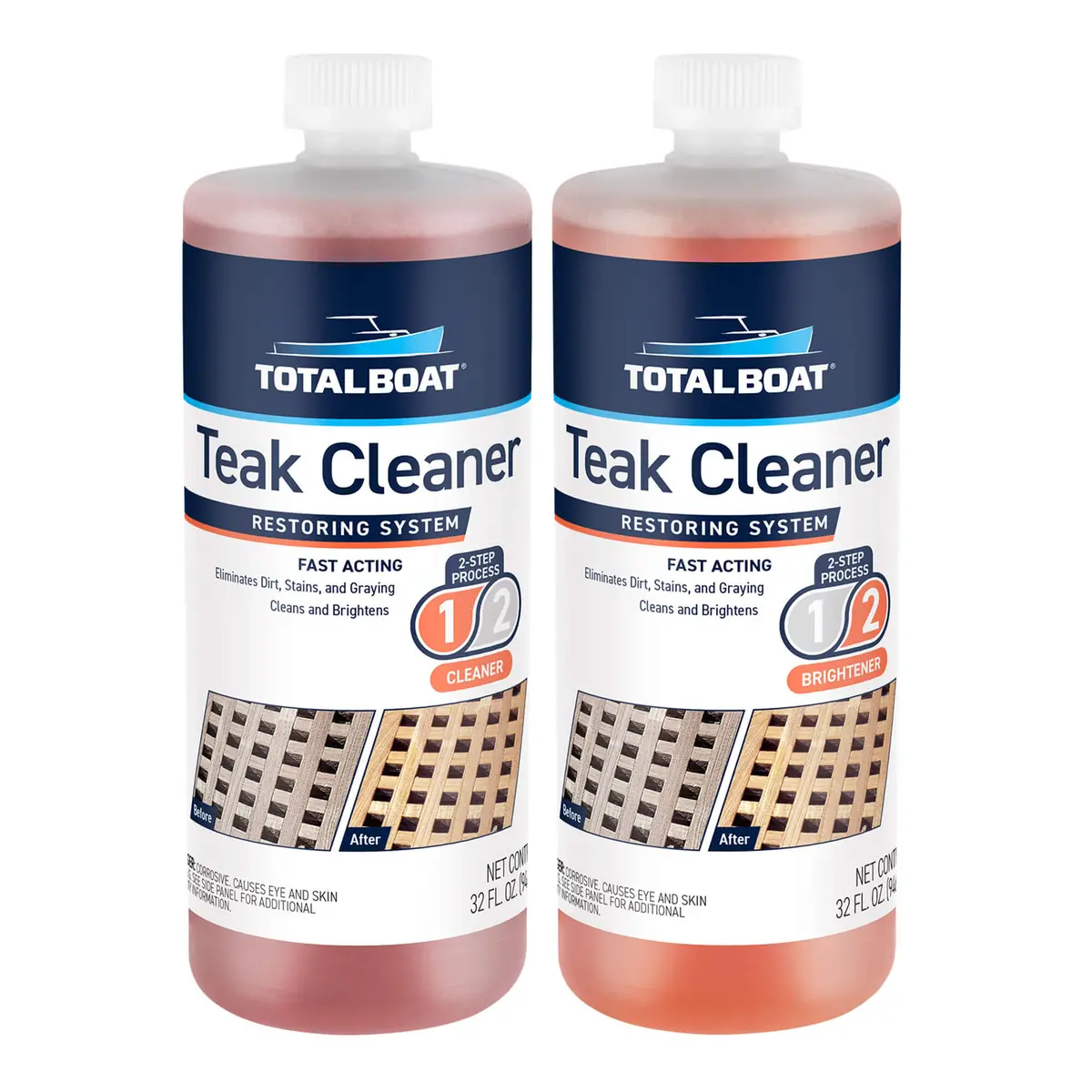 2-Part Teak Wood Cleaner And Brightening System 1
