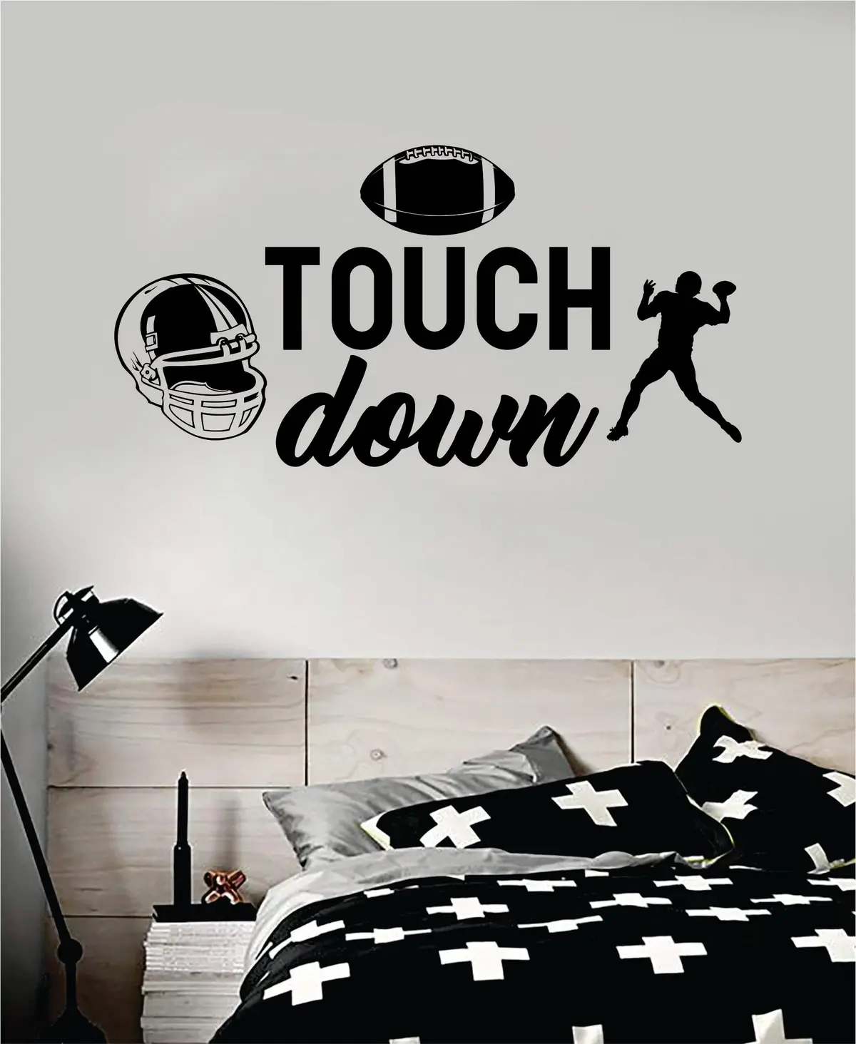 Touchdown Football Quote Decal Sticker Wall Vinyl Art Home Decor Inspirational Sports Teen American Kids 1
