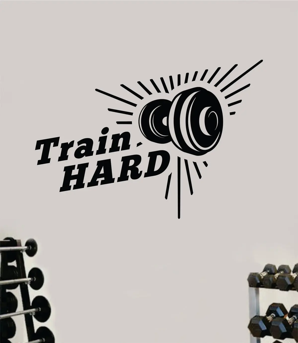 Train Hard V6 Decal Sticker Wall Vinyl Art Wall Bedroom Room Home Decor Inspirational Motivational Teen Sports Gym Fitness Health Beast 1