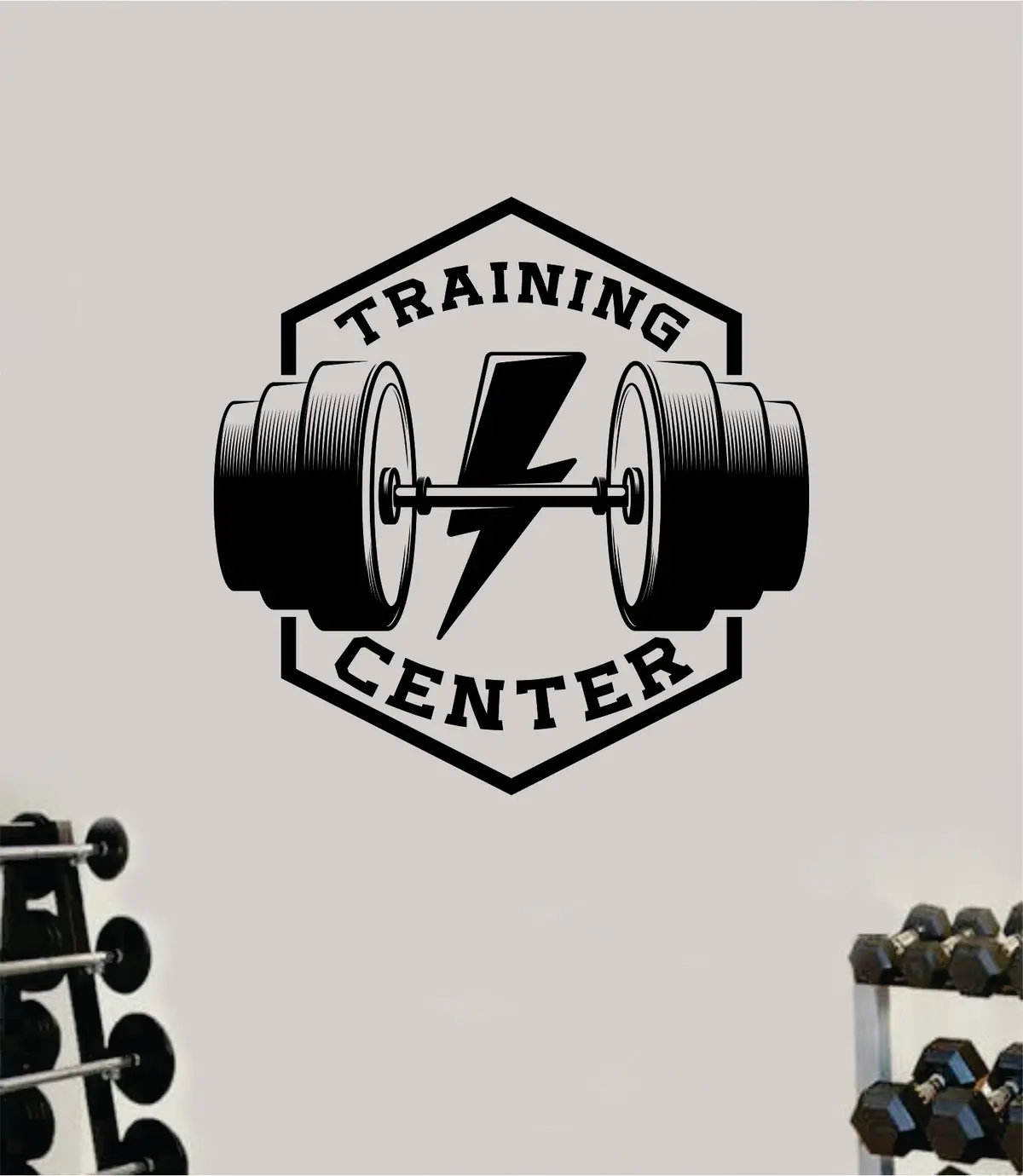 Training Center Wall Decal Sticker Vinyl Art Wall Bedroom Home Decor Inspirational Motivational Teen Sports Gym Fitness Girls Train Beast 1