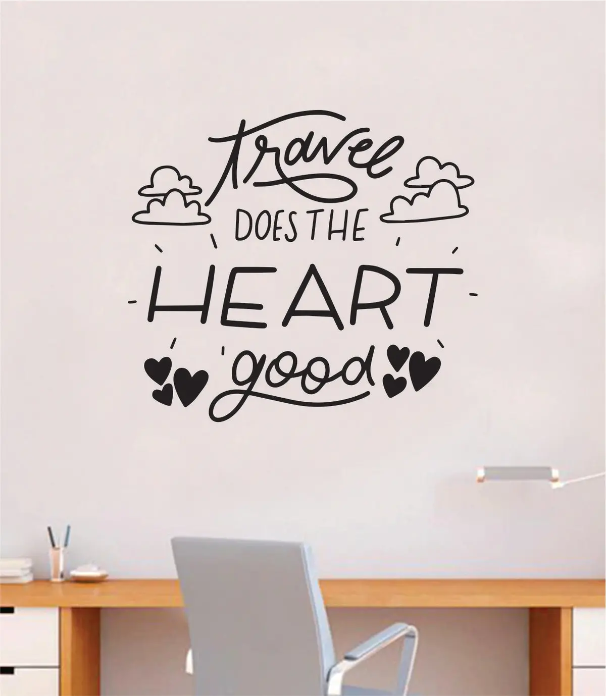 Travel Does The Heart Good Quote Wall Decal Sticker Bedroom Room Art Vinyl Inspirational Motivational Teen School Baby Nursery Kids Office Adventure 1