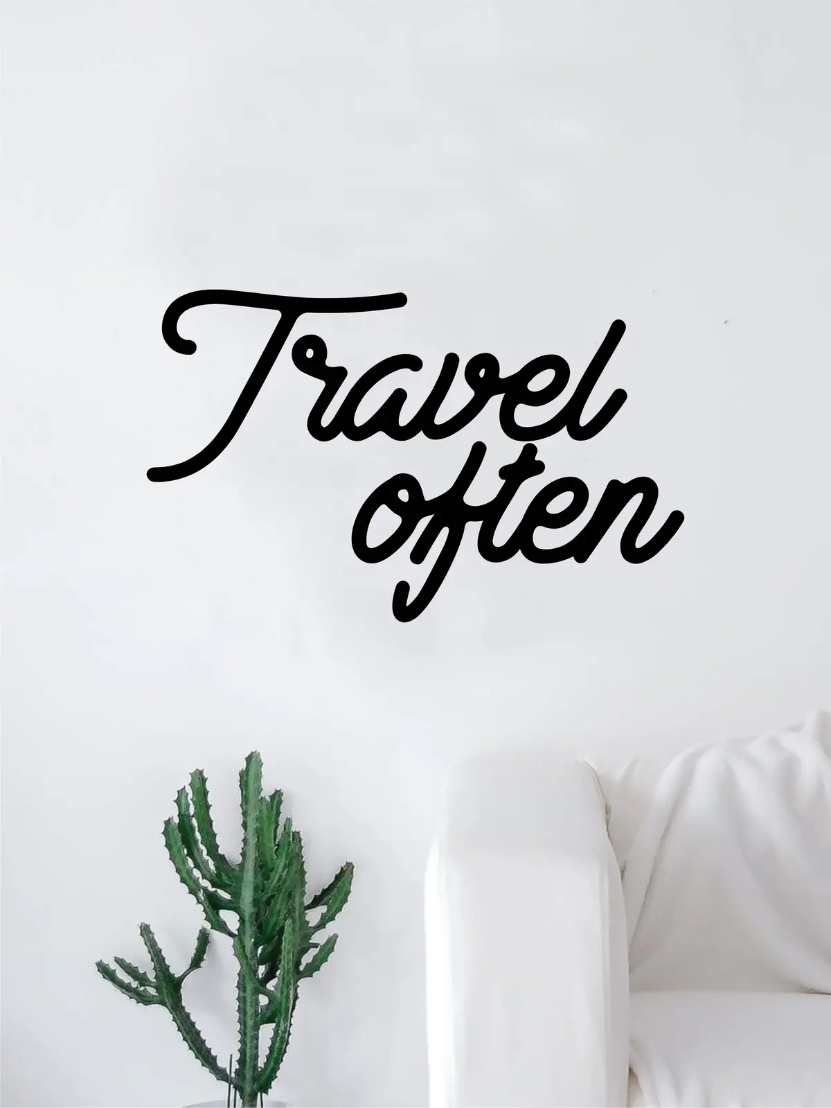Travel Often V2 Quote Decal Sticker Wall Vinyl Art Home Room Decor Explore Adventure Inspirational Wanderlust Mountains Trees 1
