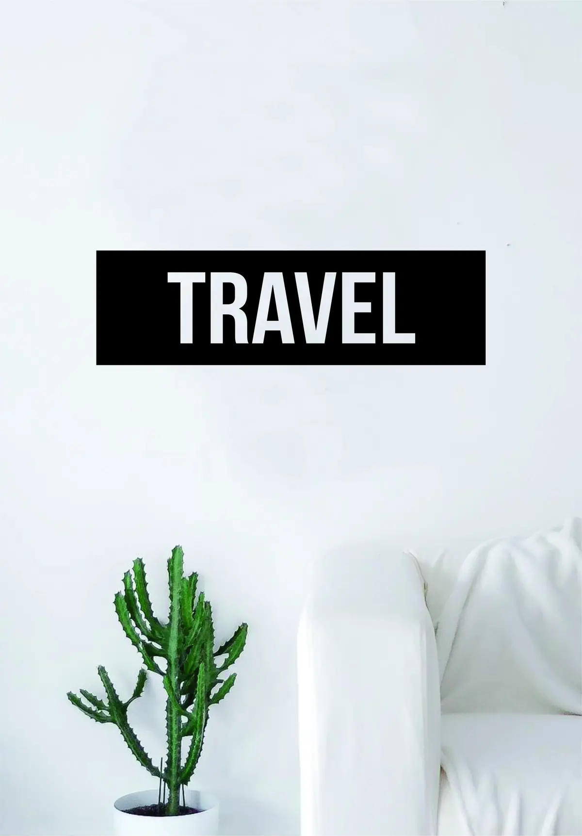 Travel Rectangle Box Quote Wall Decal Sticker Bedroom Living Room Art Vinyl Beautiful Inspirational Motivational Travel Teen Wanderlust 1