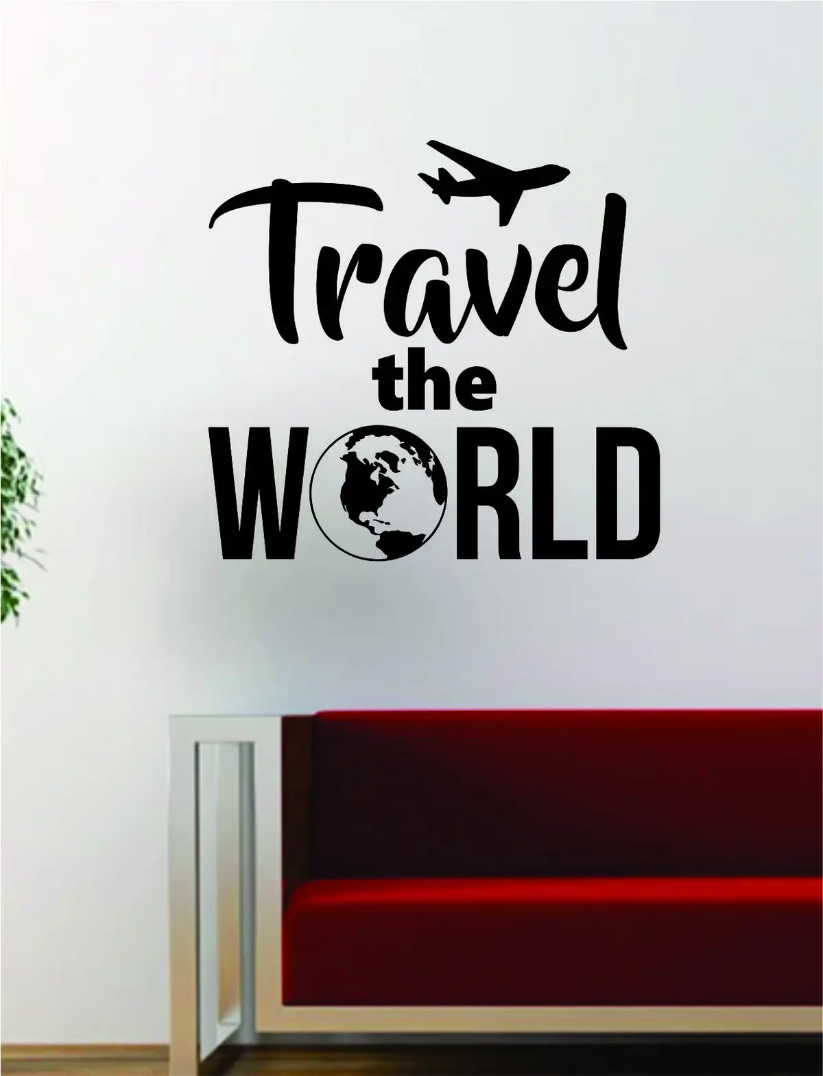 Travel The World V2 Quote Decal Sticker Wall Vinyl Art Decor Home Adventure Wanderlust 1