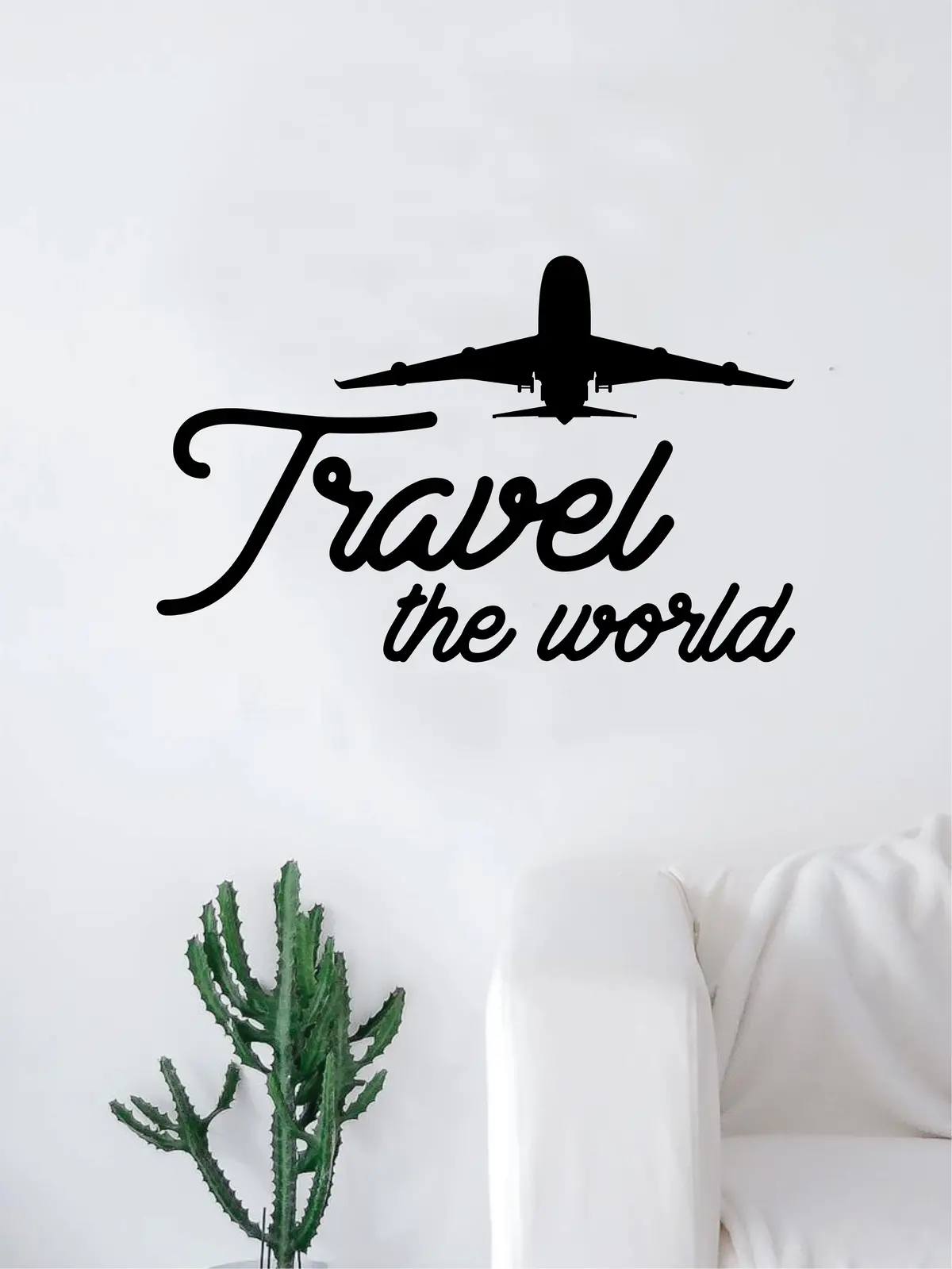 Travel The World V4 Quote Decal Sticker Wall Vinyl Art Home Room Decor Airplane Adventure Inspirational Wanderlust Explore 1