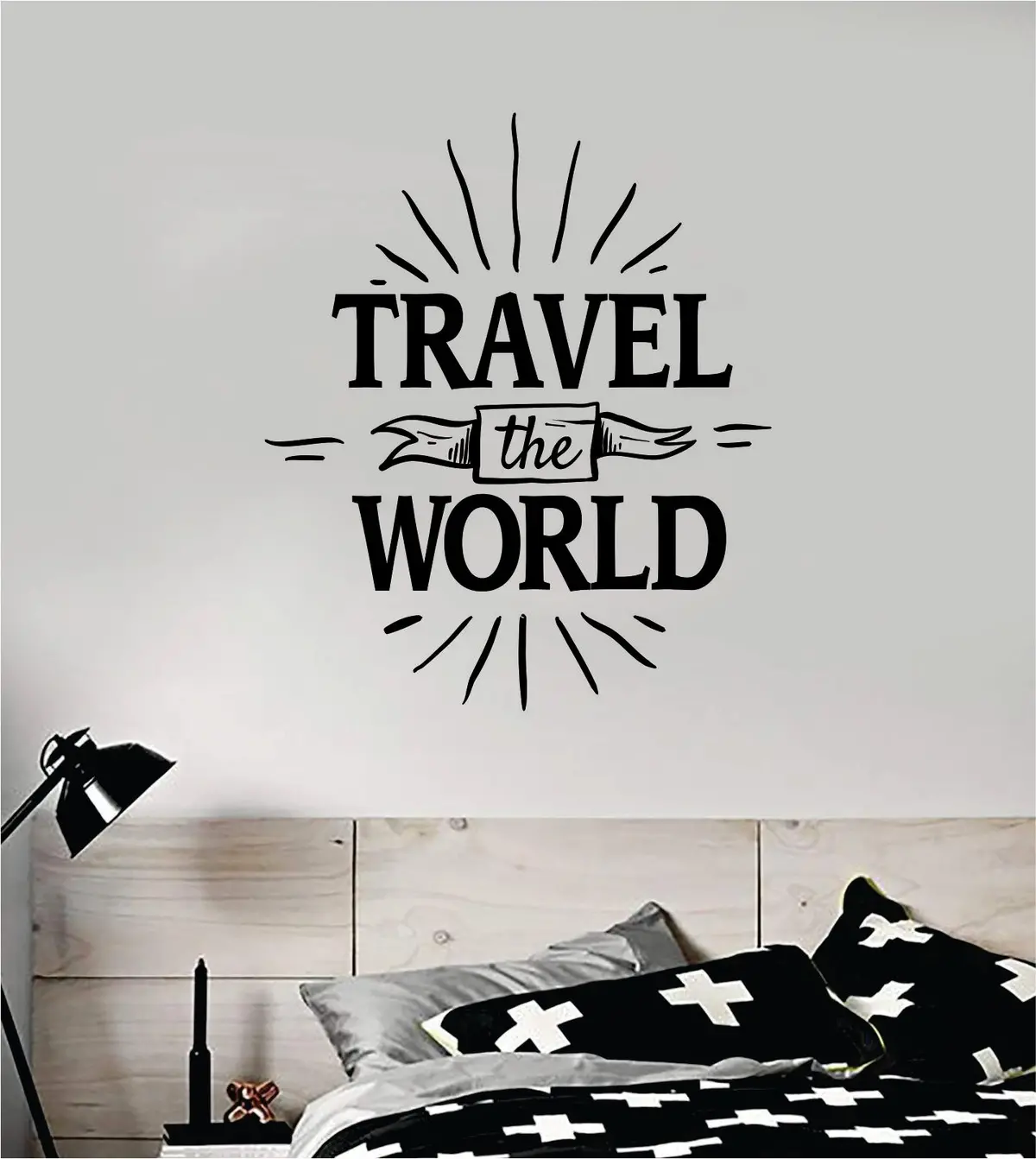 Travel The World V5 Wall Decal Sticker Bedroom Living Room Art Vinyl Beautiful Inspirational Adventure Mountains Wanderlust Explore Teen Kids Baby Nursery 1