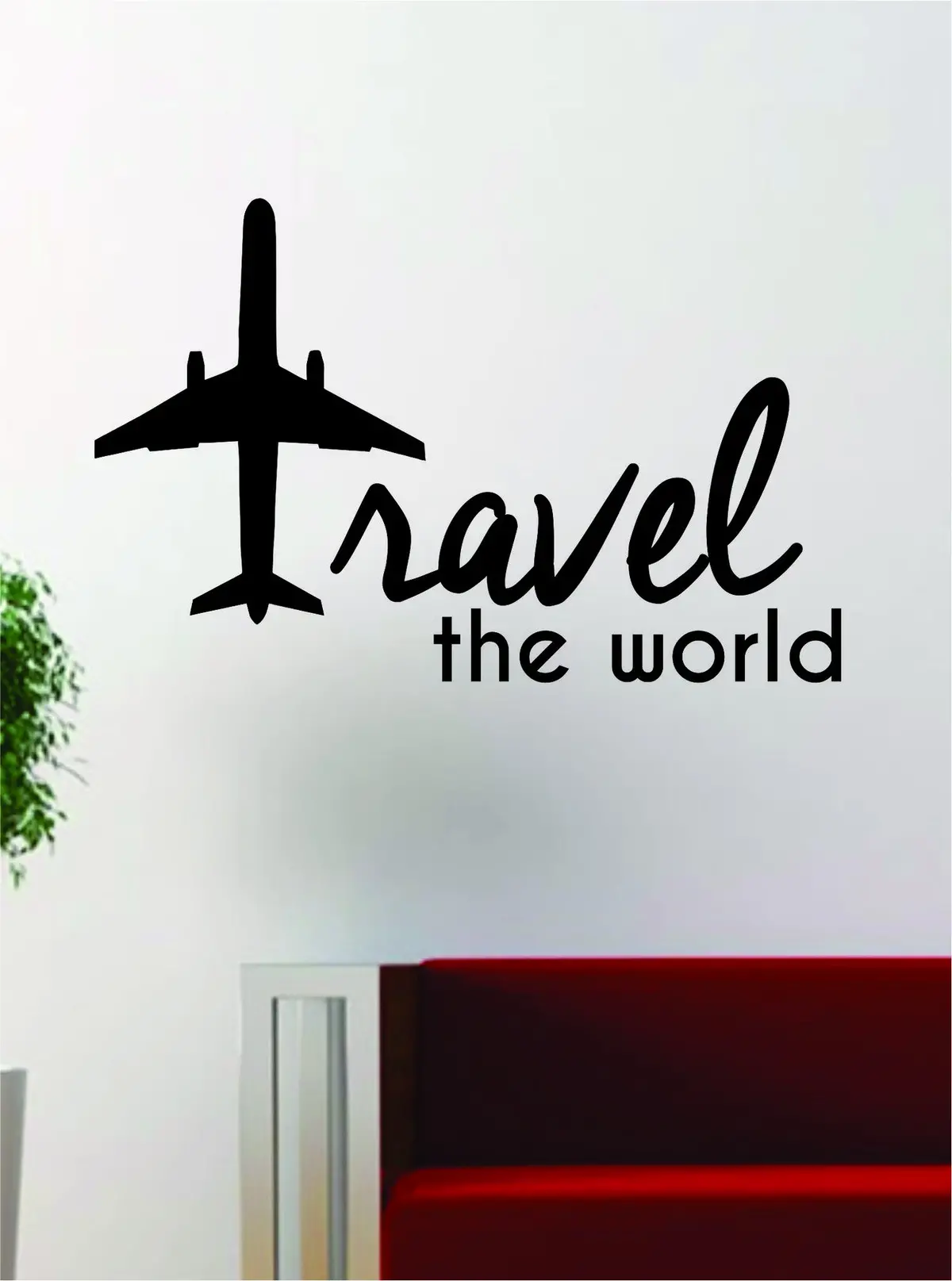 Travel The World Airplane Quote Decal Sticker Wall Vinyl Decor Art Adventure 1