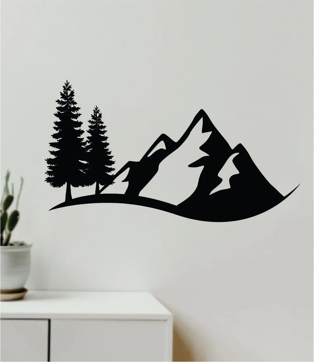 Trees And Mountains Wall Decal Home Decor Sticker Art Vinyl Bedroom Boys Girls Teen Baby Nursery Nature Adventure Travel 1