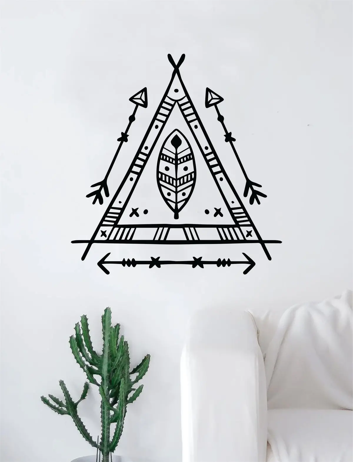 Triangle Boho Feather Arrows Decal Sticker Wall Vinyl Art Home Decor Teen Travel Adventure Explore 1