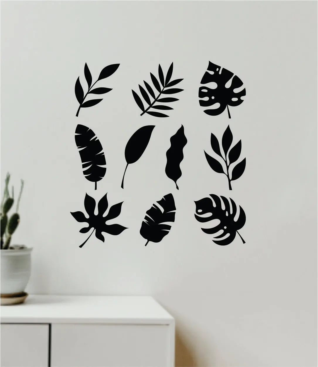 Tropical Leaves Wall Decal Home Decor Sticker Art Vinyl Bedroom Boys Girls Teen Baby Nursery Nature Adventure Tree Ocean Beach 1
