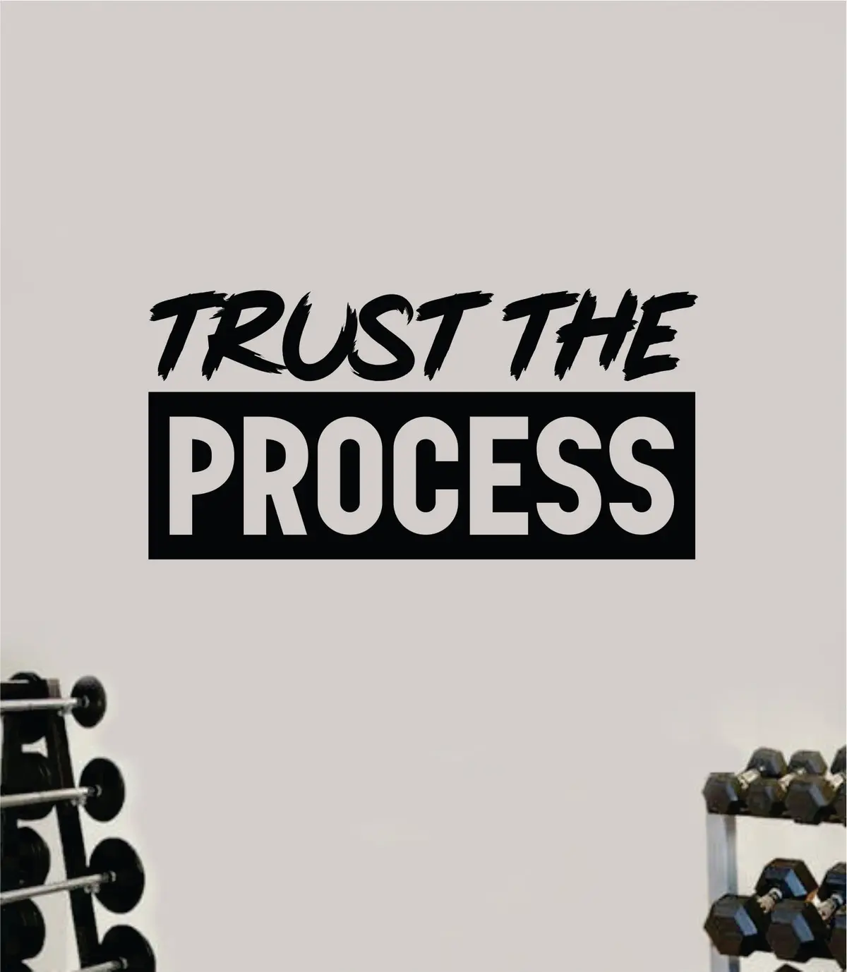 Trust The Process V4 Quote Wall Decal Sticker Vinyl Art Decor Bedroom Room Boy Girl Inspirational Motivational Gym Fitness Health Exercise Lift Beast 1