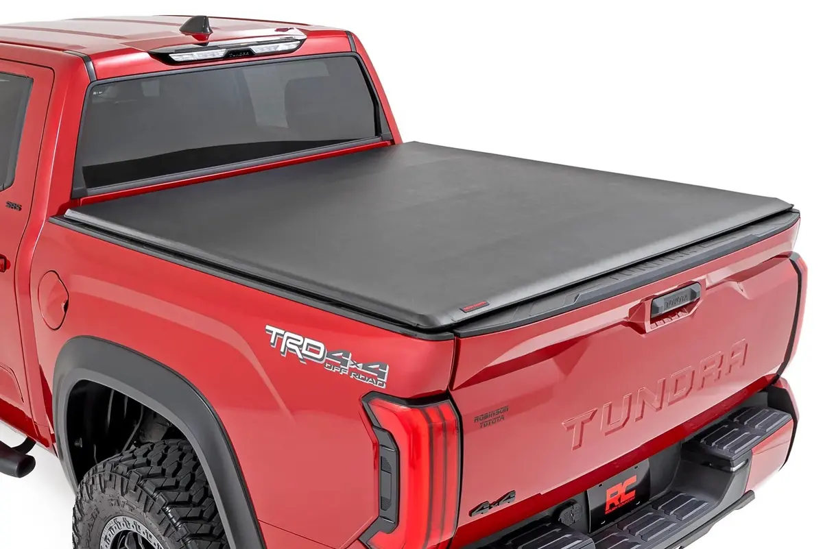 Trailfx Soft Folding Tonneau Cover For Pickup Trucks - Fits 2022-2025 Toyota Tundra 1