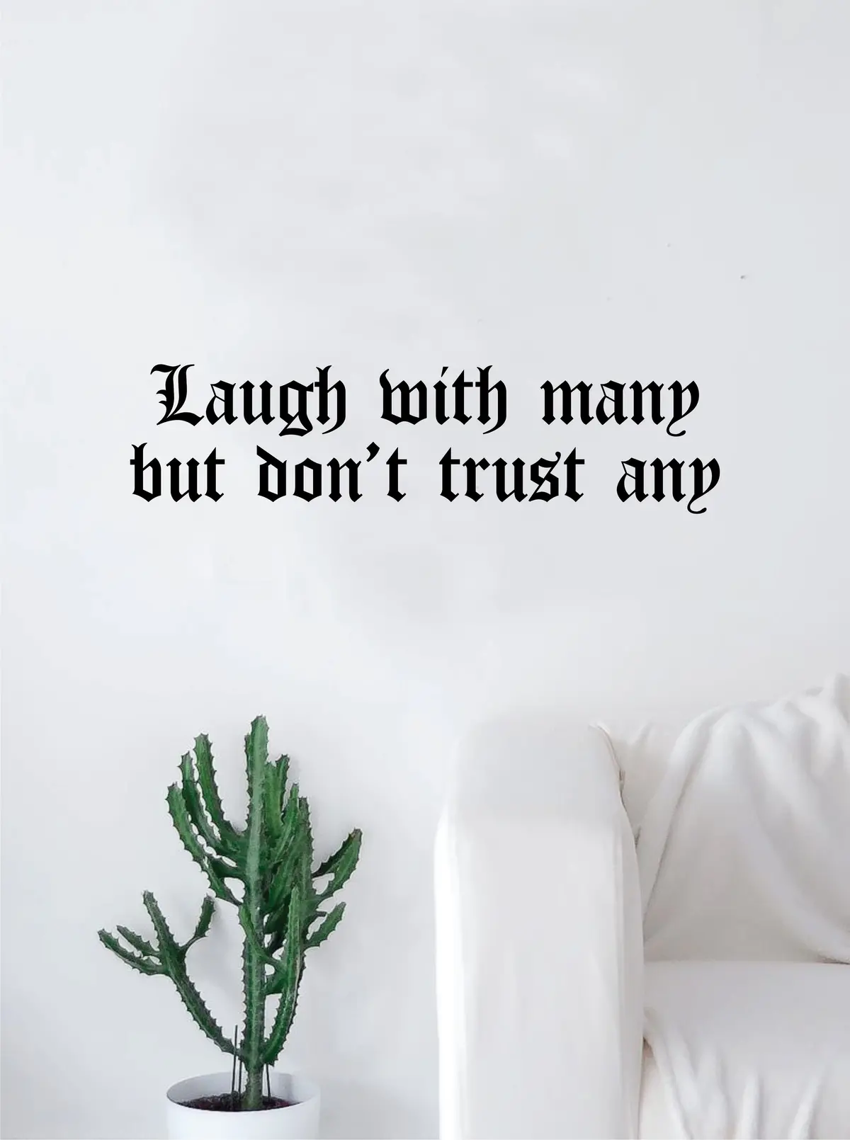 Tupac Laugh With Many Quote Decal Sticker Wall Vinyl Bedroom Living Room Decor Art Music Lyrics Rap Hip Hop 2Pac Shakur 1