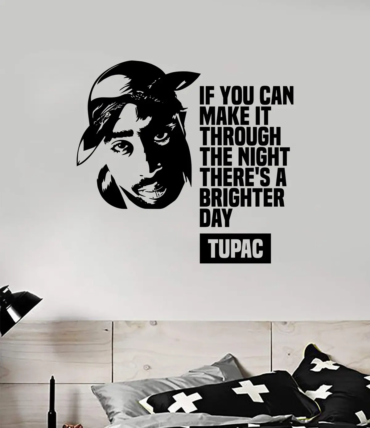 Tupac Brighter Day Wall Decal Home Decor Art Sticker Vinyl Bedroom Room Boy Girl Music Hip Hop Rap 2Pac Shakur Legend Inspirational Motivational Lyrics 1
