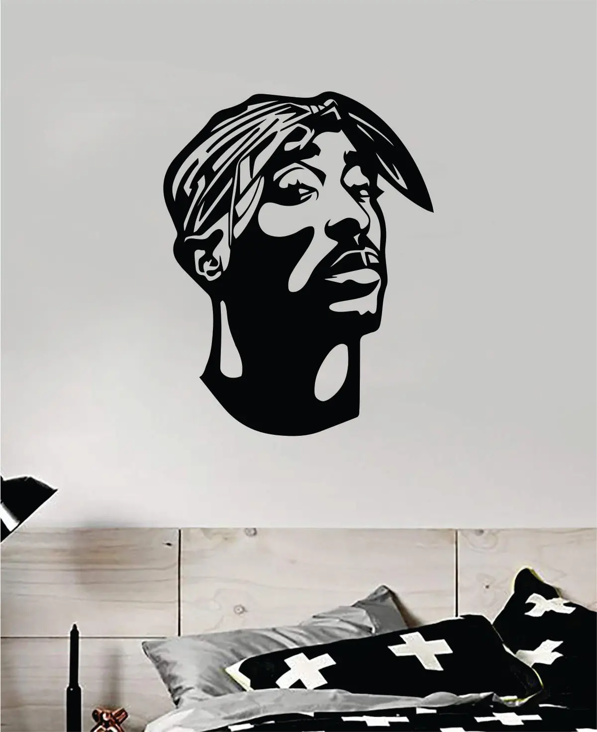 Tupac Face Wall Decal Home Decor Vinyl Sticker Bedroom Room Art 2Pac Music Rap Kids Teen Girls 1