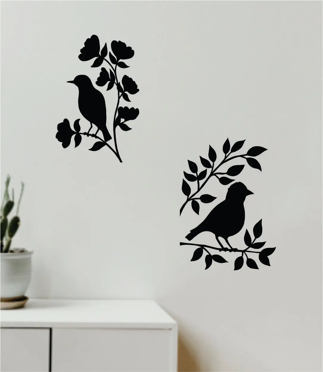 Two Birds Wall Decal Home Decor Sticker Art Vinyl Bedroom Boys Girls Teen Baby Nursery Animals Flowers Nature Tree Branch 1