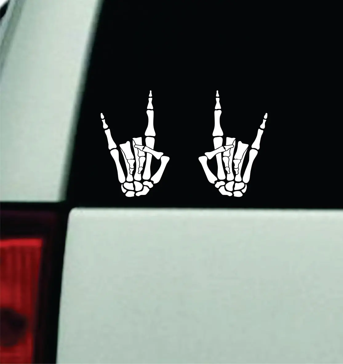 Two Rock On Skeleton Hands Car Decal Truck Mirror Window Windshield Jdm Bumper Sticker Vinyl Quote Men Girls Emo Music Hardcore Blegh Mosh 1