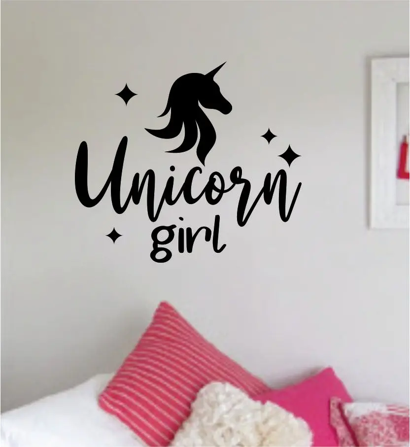 Unicorn Girl Wall Decal Sticker Vinyl Room Decor Art Bedroom Cute Magical Horse Teen Baby Nursery 1