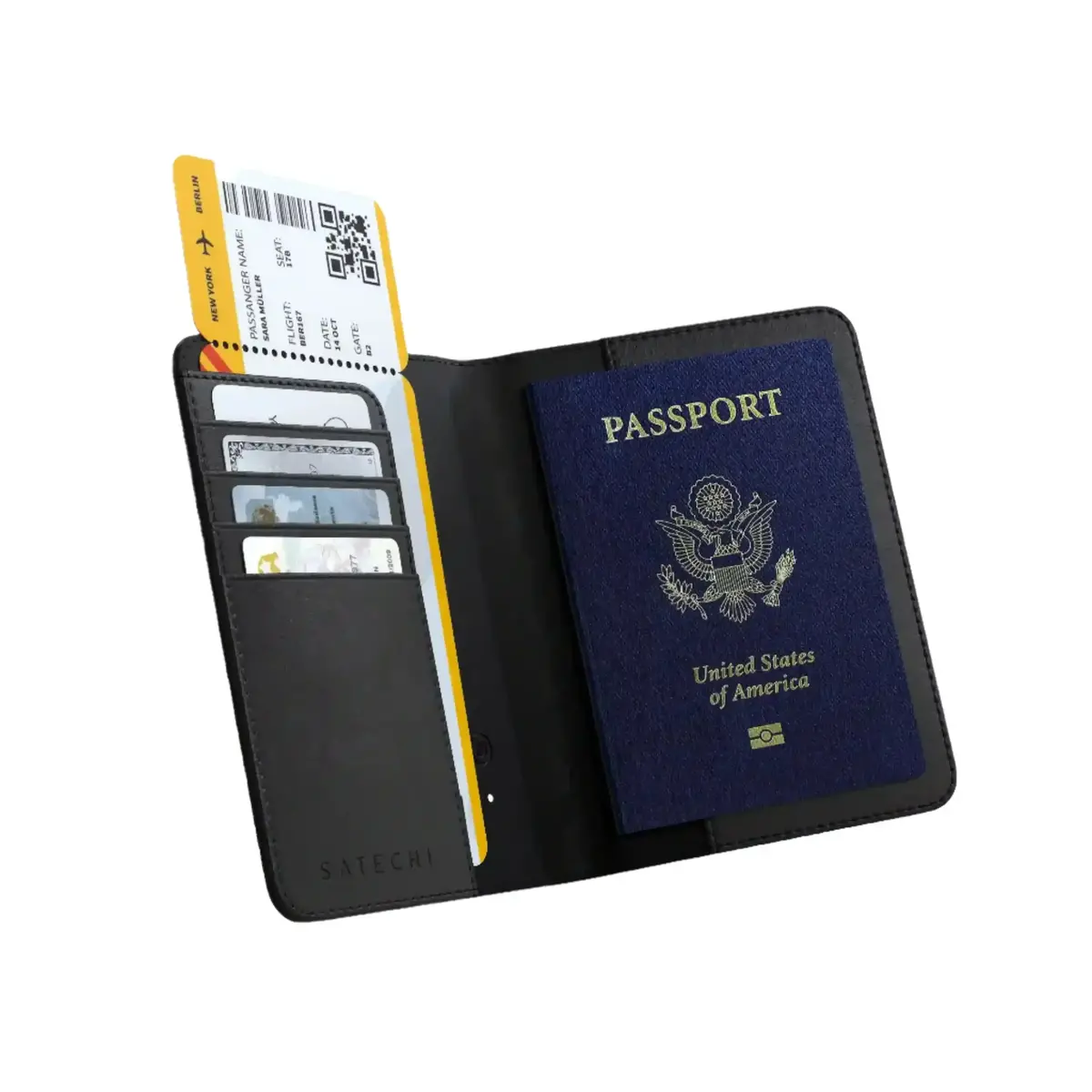 Satechi - Vegan - Leather Passport Cover With Find My - Etui Na Paszport Z Funkcją Śledzenia 1