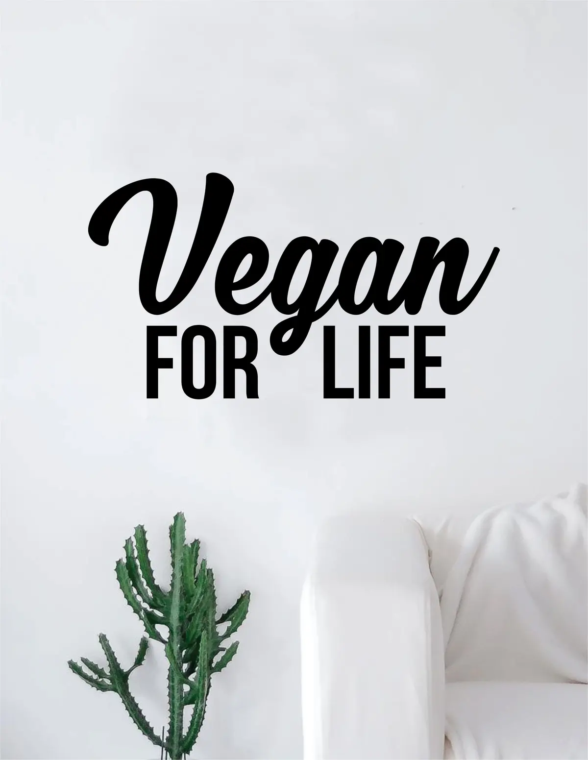 Vegan For Life Decal Sticker Wall Vinyl Art Home Decor Teen Quote Healthy Food Vegetarian 1