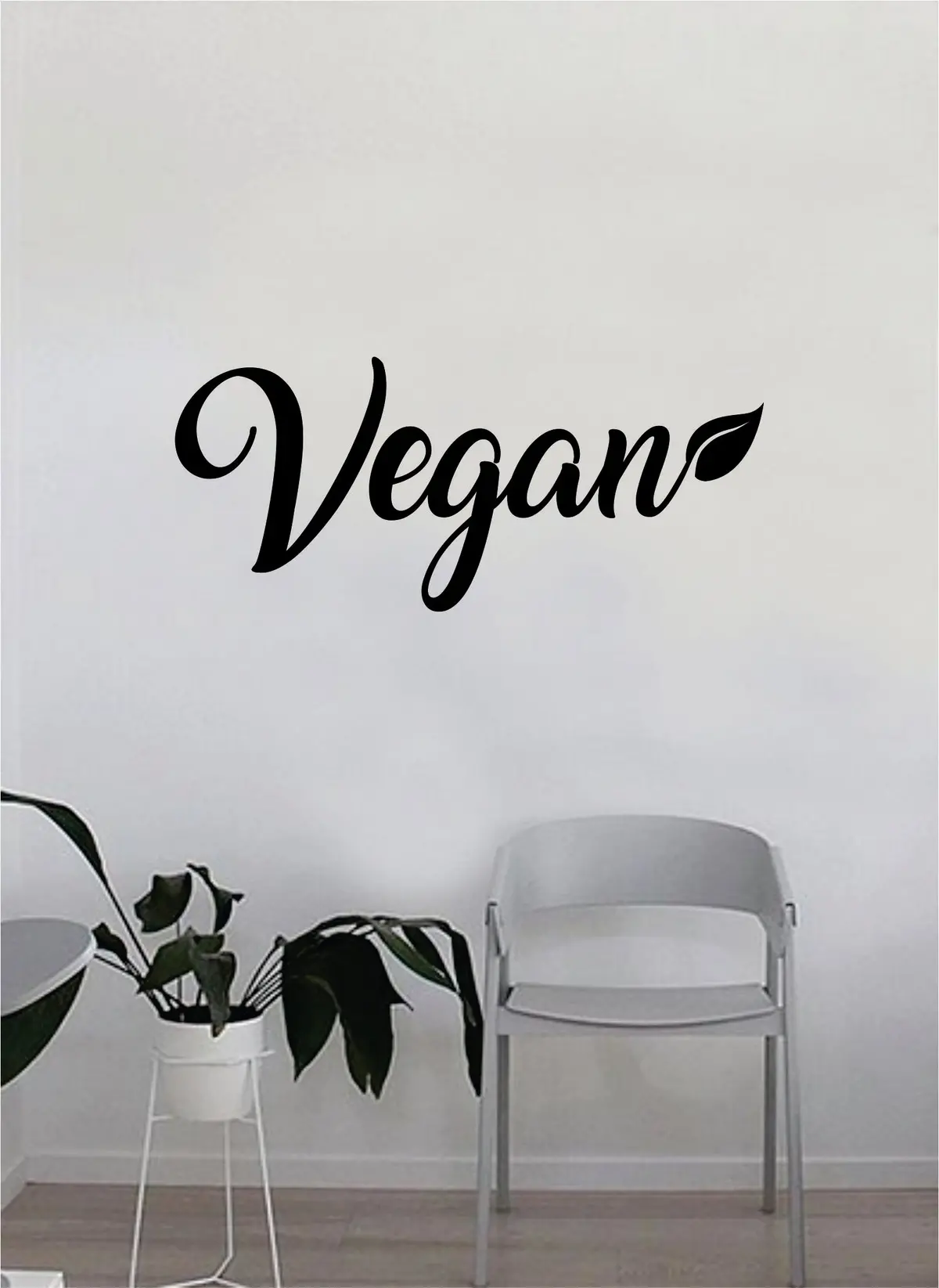Vegan Leaf Quote Wall Decal Sticker Bedroom Home Room Art Vinyl Inspirational Decor Cute Healthy Fitness Veggies Funny Vegetarian Gym 1