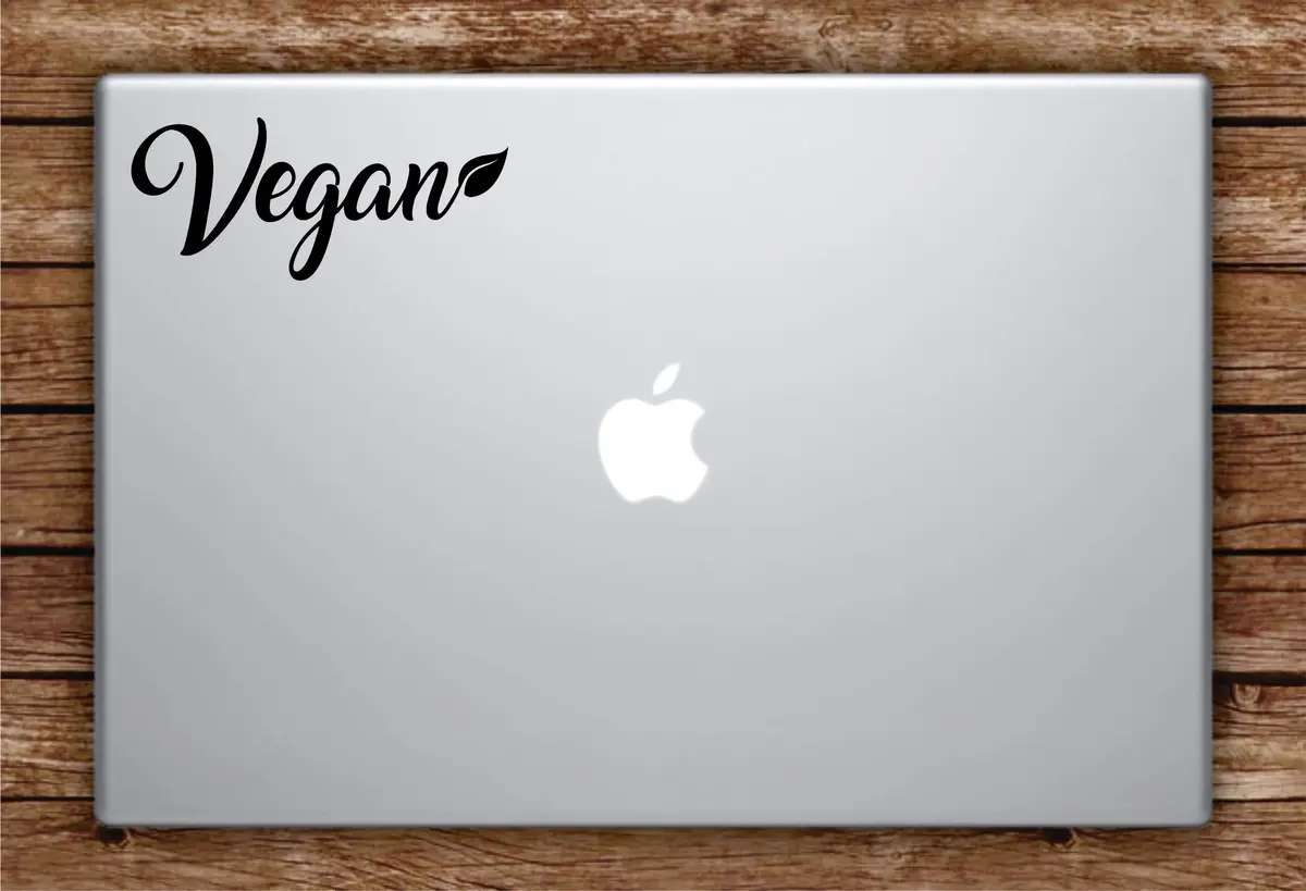 Vegan Leaf Laptop Apple Macbook Car Quote Wall Decal Sticker Art Vinyl Inspirational Veggies Healthy 1
