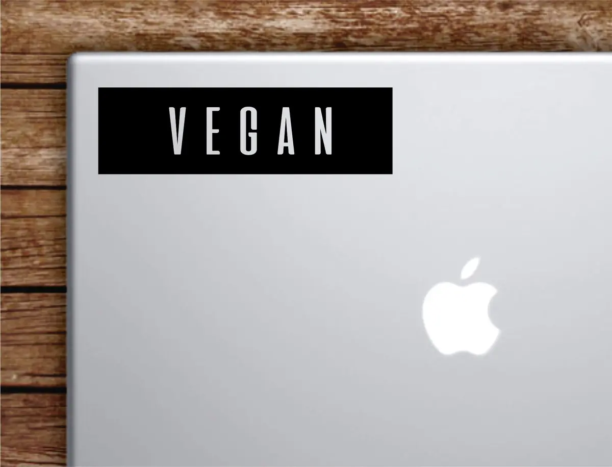 Vegan Rectangle Laptop Apple Macbook Quote Wall Decal Sticker Art Vinyl Inspirational Motivational Teen Healthy Veggies 1