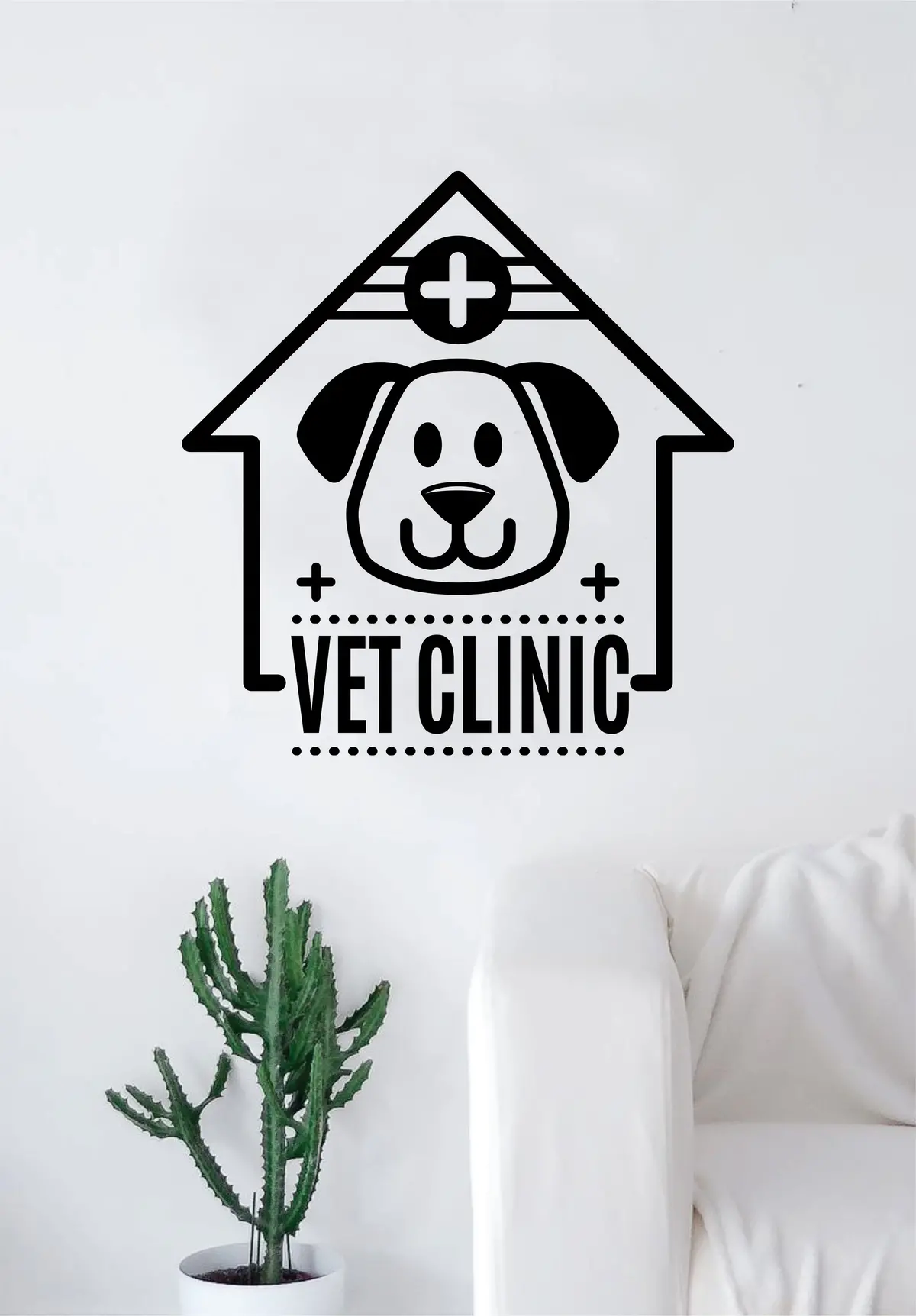Vet Clinic Decal Sticker Wall Vinyl Art Home Room Decor Decoration Animal Pet Teen Rescue Cleaning Business Dog Puppy Doggy Cute 1