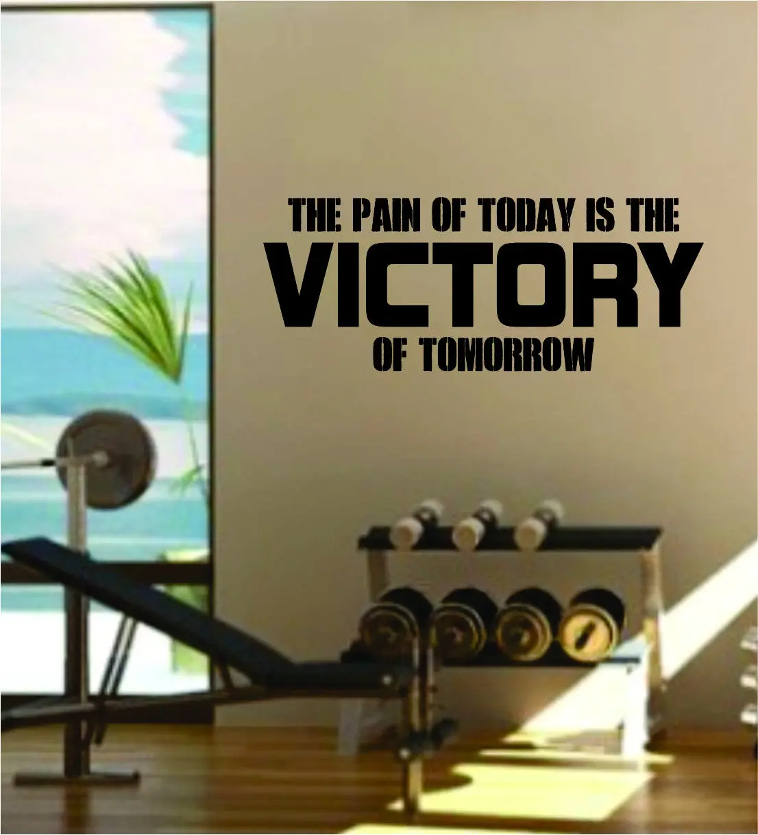 Victory Of Tomorrow Quote Fitness Health Work Out Gym Decal Sticker Wall Vinyl Art Wall Room Decor Weights Motivation Inspirational 1