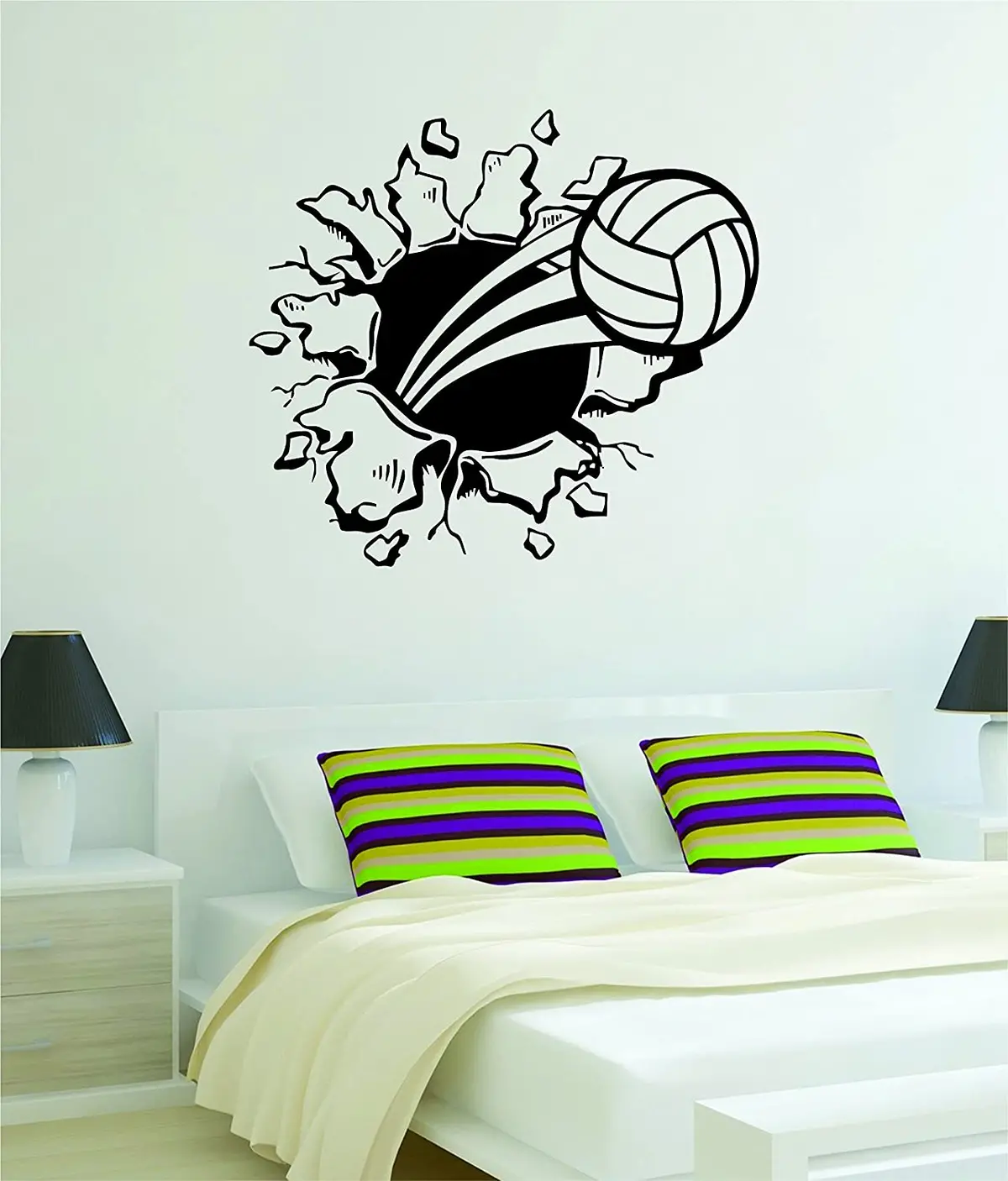 Volleyball Burst Wall Decal Sticker Vinyl Art Home Decor Bedroom Kids Teen Baby Sports Beach Boy Girl Ocean 1