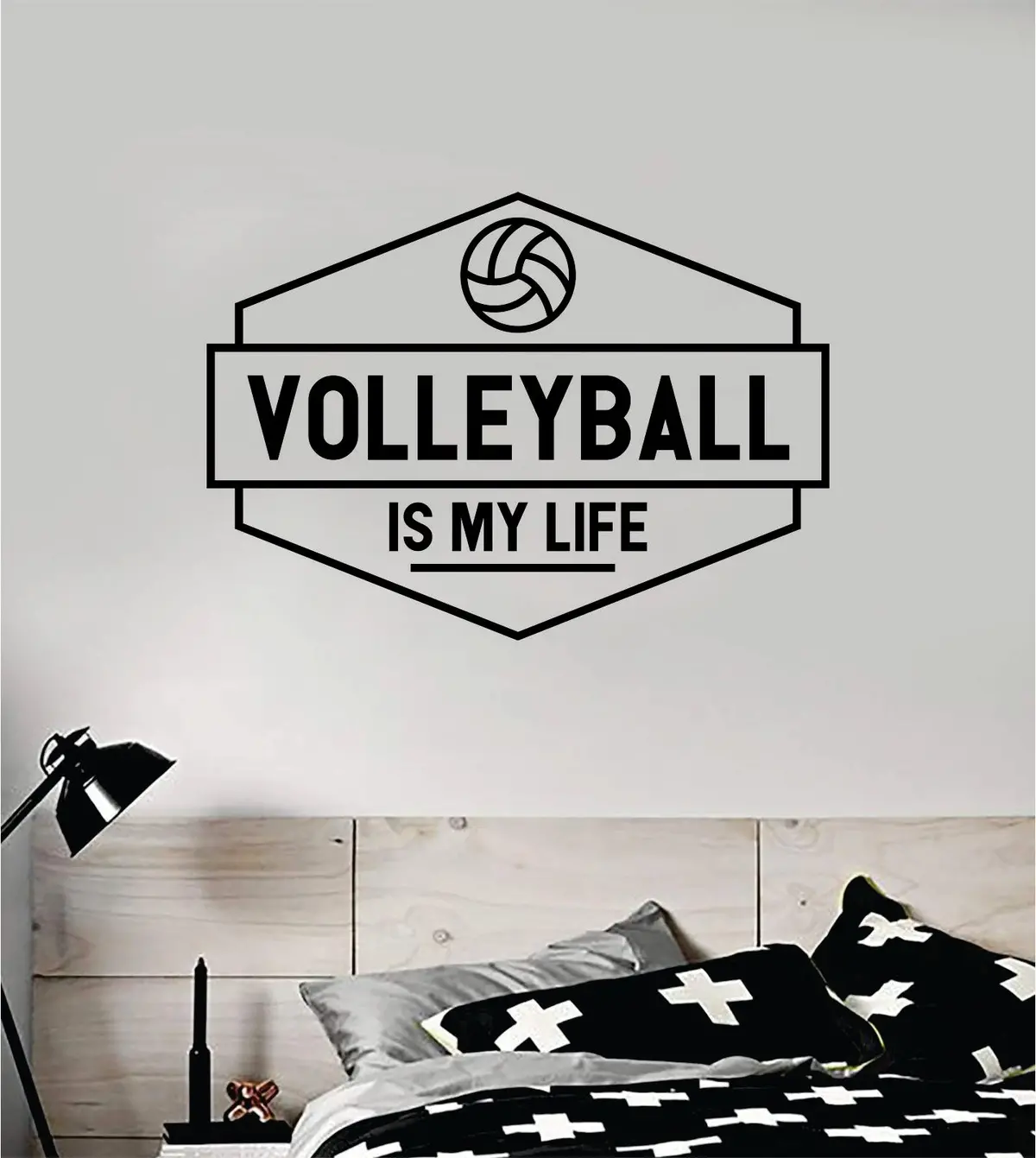 Volleyball Is My Life Wall Decal Sticker Vinyl Art Bedroom Room Home Decor Quote Ball Kids Teen Baby Boy Girl Nursery School Fitness Inspirational Sports Beach 1