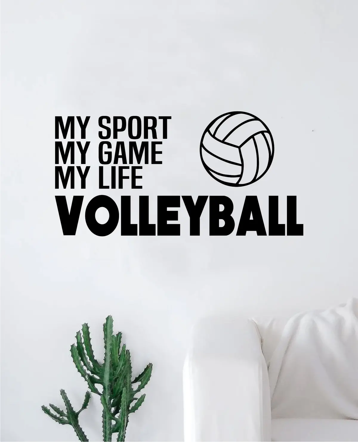 Volleyball My Sport Game Life Wall Decal Sticker Vinyl Art Bedroom Room Home Decor Quote Ball Kids Teen Baby Boy Girl Nursery School Fitness Inspirational 1