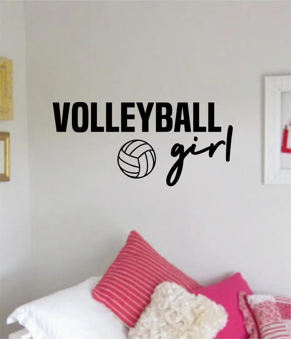 Volleyball Girl Wall Decal Sticker Vinyl Art Bedroom Room Home Decor Quote Ball Teen Baby Nursery School Fitness Inspirational Sports Beach 1