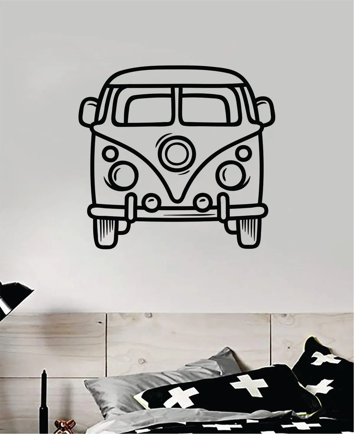 Vw Mini Bus V2 Wall Decal Home Decor Vinyl Sticker Art Bedroom Room Teen Kids Baby Girls Surf Car Volkswagen Hippie Travel 1